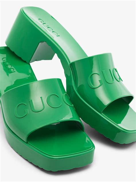 gucci rubber sandals green|gucci rubber sandals sale.